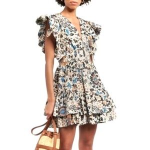 Ulla Johnson Kiri Cotton Poplin Mini Dress  Sz L NEW